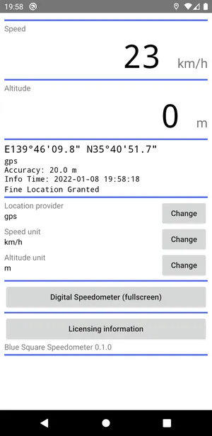 Blue Square Speedometer